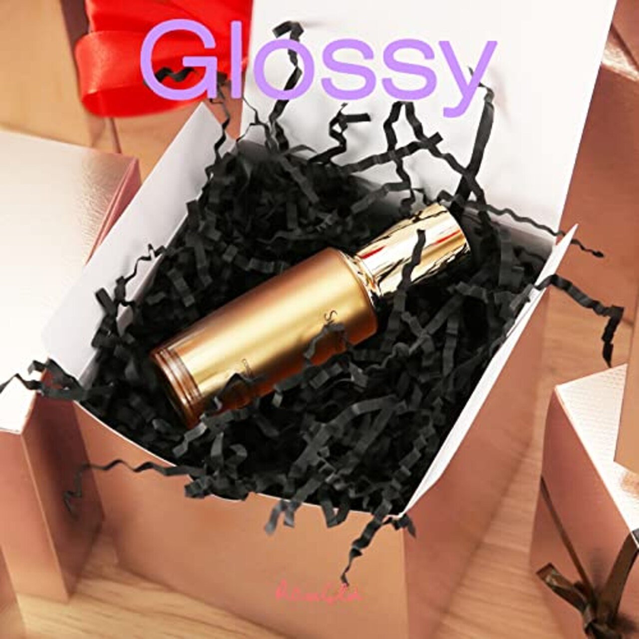 50 Pck 4x4x4 Inches, Gift Boxes with Lids, Gift Boxes Bulk, Candles Boxes for All Occasions (Glossy Rose Gold with Grass Texture)